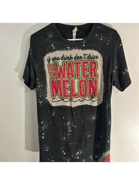 Black and red watermelon cotton t-shirt